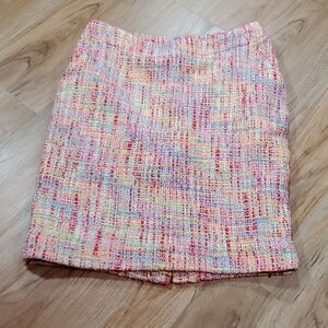 🔸️Merona Pink & Multicolored Twill Skirt w/Pockets Size 6